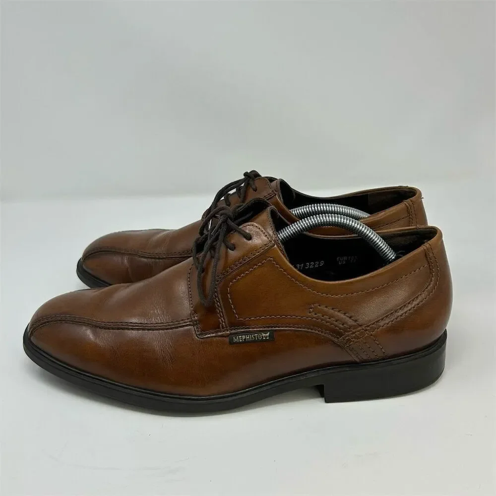 MEPHISTO Men's Brown Leather Oxford Shoes Size 11 Lace Up Dress Classic